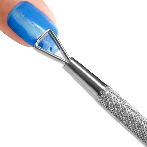 

1pcs removal cuticle pusher stainless steel triangle stick rods for uv gel polish manicure cleaner nail tools
