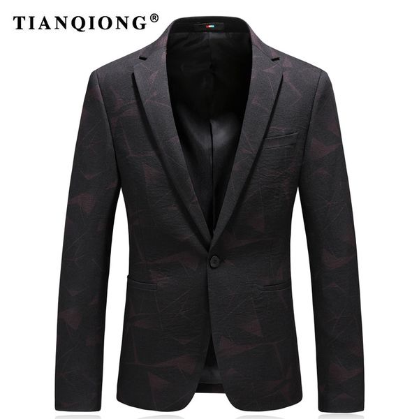 

tian qiong 2018 new jacket men casual men jacket hommes plaid blazers suit grey mens wedding suits designs wool blazer, White;black