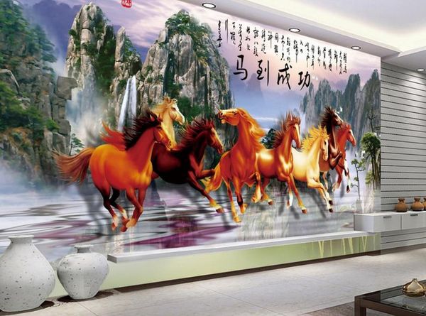Personalizado moderno papel de parede cavalo papel de parede para paredes 3 D sala de estar sofá tv backdrop 3d wallpaper paredes