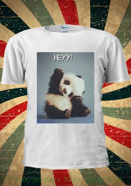 Fashion T-shirt Men Clothing Baby Panda Hey