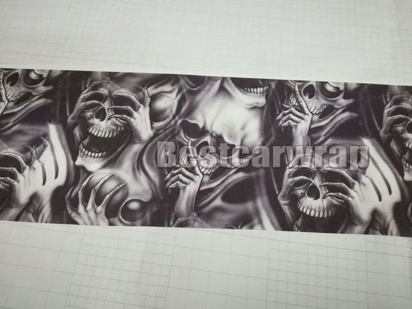 Kafatası Camo Vinil wrap Sticker Araba Hood Sticker, Araba Vinil Grafik Çıkartması Grafik stickerbom fit Herhangi Araçlar kendinden adheisve 1.52x30 m 5x98ft