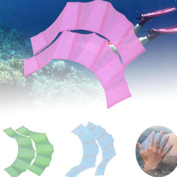 

Adult Child Silicone Diving Swim Pool Professional Training Swimming Half finger Hand Fins Flippers Webbed Gloves Palm Paddles 100 pairs