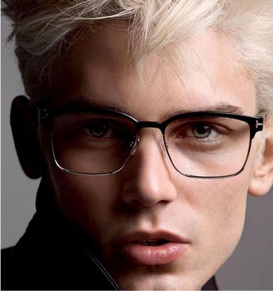 

jackjad 2017 tr90 plastic titanium t metal half frame plain glasses brand design eyewear frame eyeglasses oculos de grau 2566, Silver