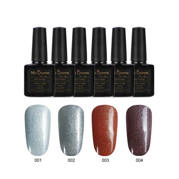 

ms. queen10ml glitter pearl nail gel polish soak off uv gel varnish semi permanent glitter manicure polish gels for nail art, Red;pink