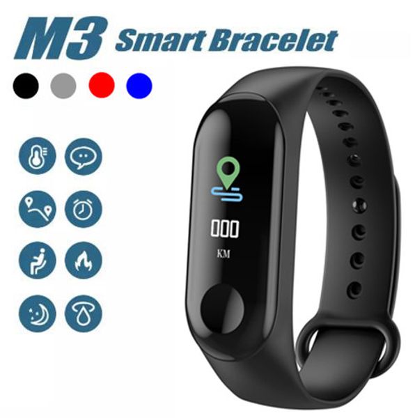 

M3 Smart Bracelet Fitness tracker HD 0.96" Led Screen with Heart Rate Monitor Waterproof Bracelet Wristband For IOS and Android Phone