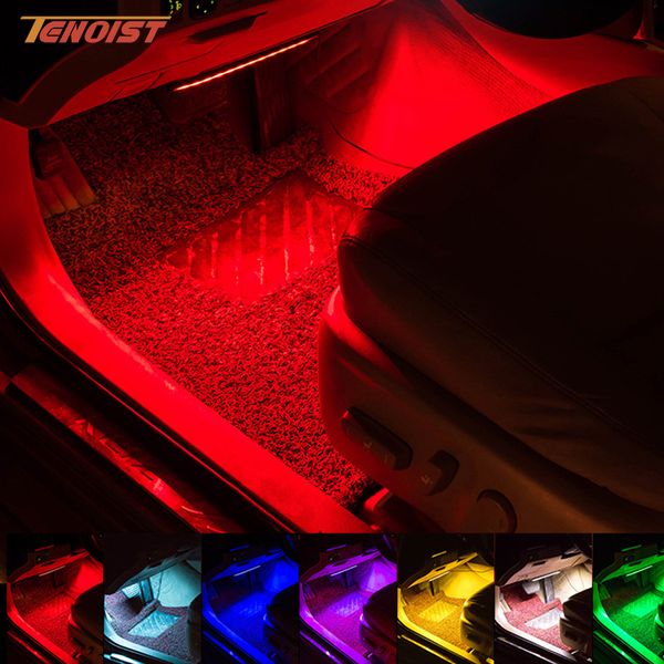 

Hot Sale 12V 5050 Chips 8 Colors Interior Lights Glow Decorative Atmosphere Light For Car SUV 4 In One