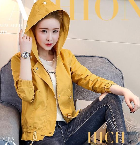 

send 2018 spring and autumn new style korean cultivate one's moral character jacket fashion coat hooded, Black;brown