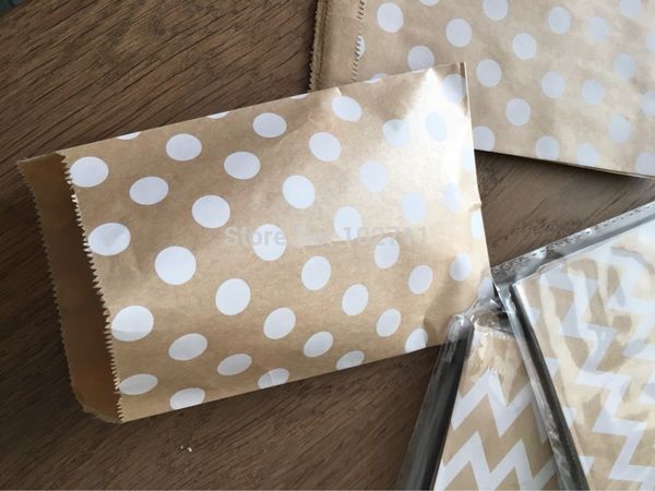 

240(10packs) 10x15 см маленький белый горошек крафт бумажные мешки,горошек шеврон мешки ,
