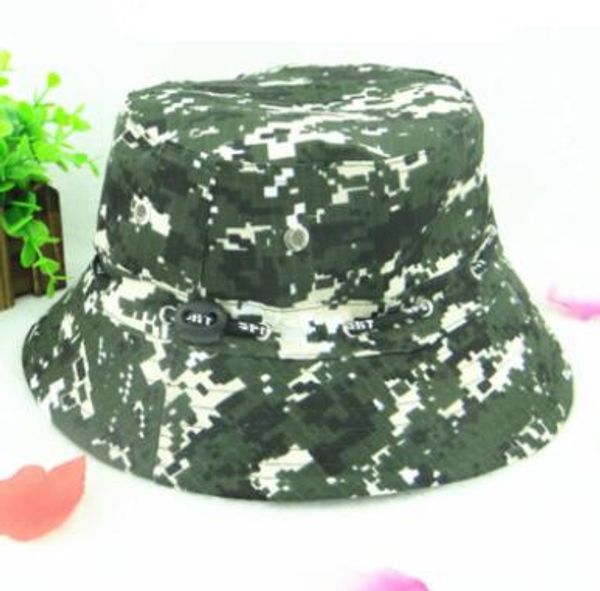 

camouflage boonie hunting fishing bucket cotton hats men safari summer hat cap hunting hat women travel sun cap outdoor camo hat wholesale j, Blue;gray