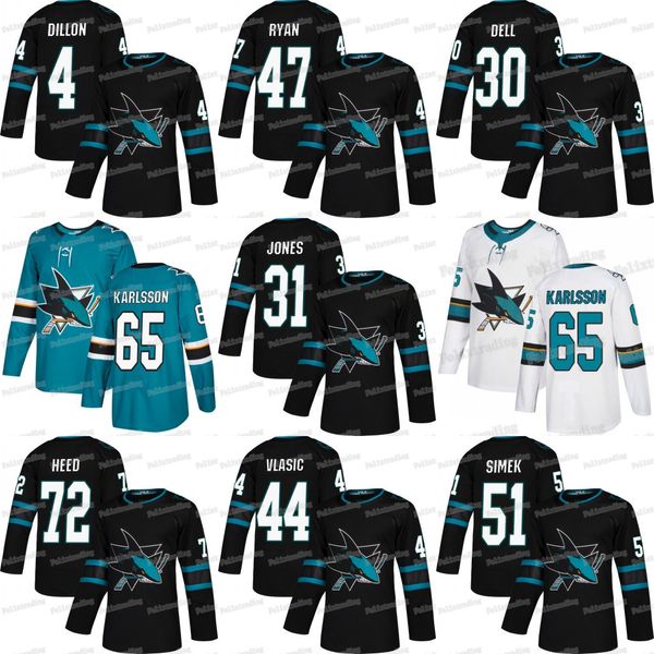 

2019 San Jose Sharks Brenden Dillon Tim Heed Erik Karlsson Joakim Ryan Radim Simek Marc-Edouard Vlasic Aaron Dell Martin Jones Hockey Jersey