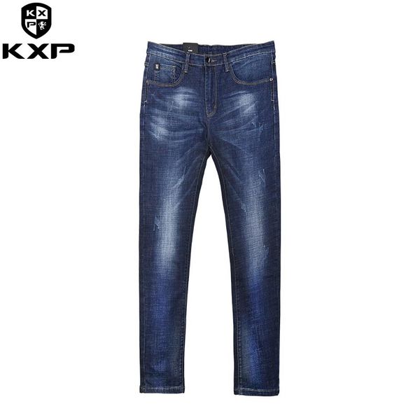 

kxp navy blue jeans men pants fashion streetwear 9510