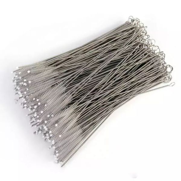 175mm de Aço Inoxidável Escova de Palha de nylon para Canecas de Palhas Copos Gadgets Acessórios de Cozinha por atacado 500 pcs DHL