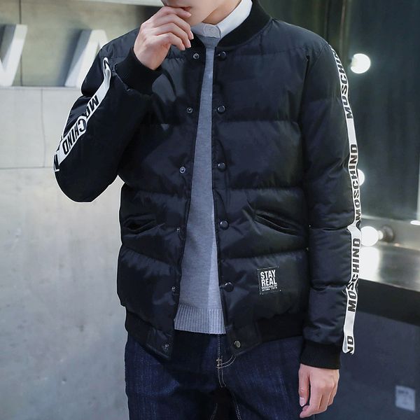 

mens winter coats cotton men's down jacket winter stand collar thick cotton coat clothes mens jackets and coats, Black