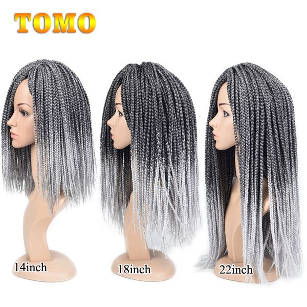Grosshandel Tomo Box Braid Pure Ombre Brown Hakeln Geflochtenes Haar Synthetische Flechten Haarverlangerungen Fur Schwarze Oder Weisse Frau 14 18 22