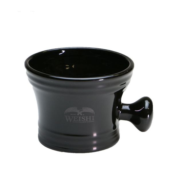 

weishi shaving bowl black ceramic classic soap holder wet shave mug