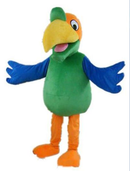 

2018 green parrot mascot costume for to wear, Red;yellow