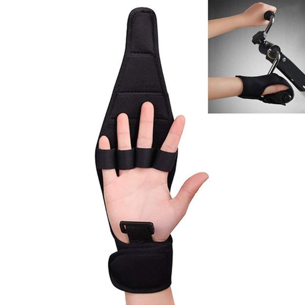 

1pc anti-spasticity finger rehabilitation auxiliary gloves splint finger hand recovery grip impairment fixed hand wrist support, Black;red