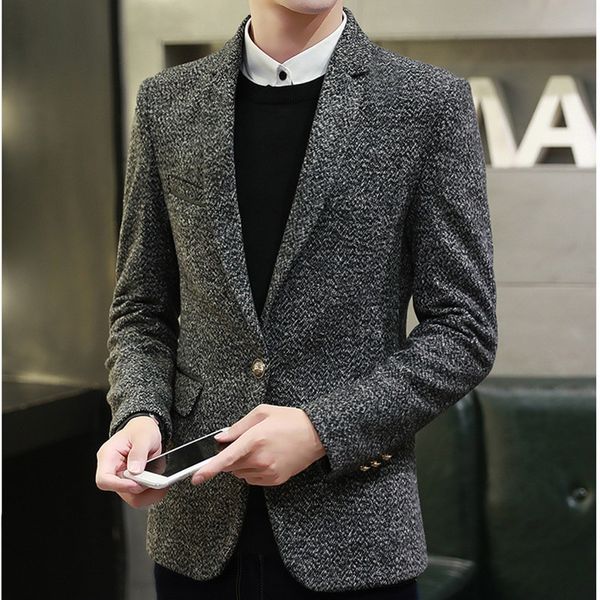 

men suits & blazer 2018 spring autumn new fashion slim suit korean casual jacket trend slim male clothing suit coat, White;black