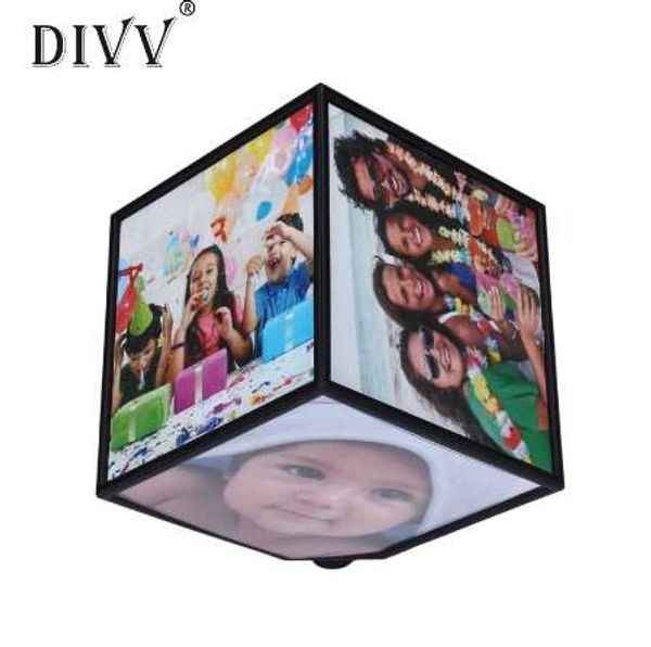 DIVV Top Grand Revolving Picture Photo Frame Cube Cornice multipla 360 Girevole Girevole MULTI Picture Photo Frame Cube