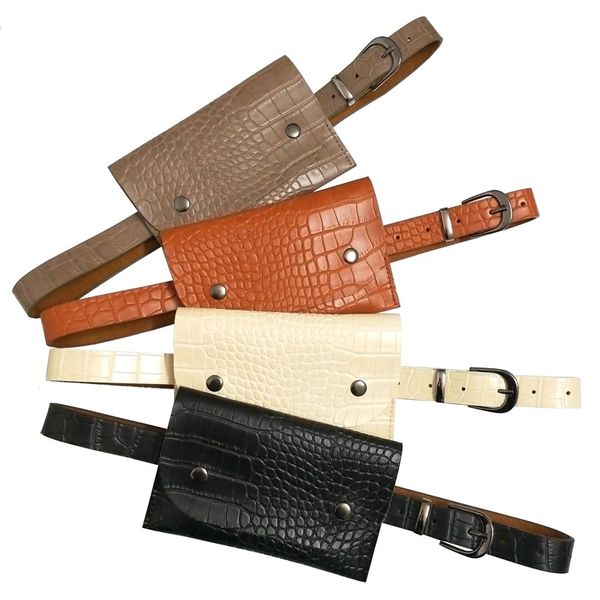 

bag women waist packs bags leather belt bag small fashion stone crocodile waterproof heuptas wandelen groot pochete homem belt, Black;brown