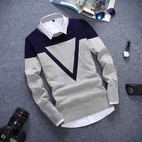 

new design men sweater crew neck man casual cotton fall autumn mens knitted knitwear ribbed sweaters keep warm winter pull homme, White;black