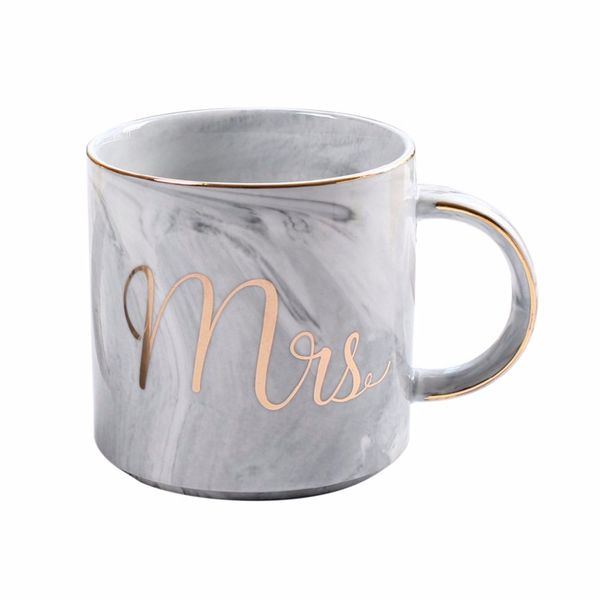 

beautiful marbel pattern ceramic water mug letter printed coffee cup for home office gift for lovers