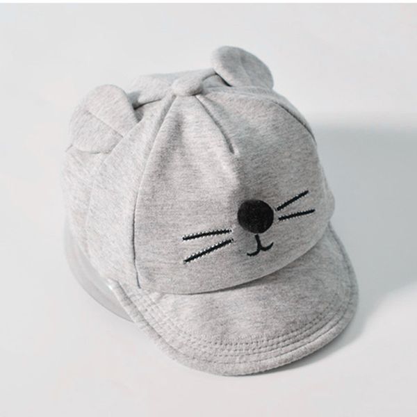 L'orecchio del nuovo gatto di disegno del bambino scherza la miscela del cappello di sole della maglia del cotone di estate del ragazzo e delle ragazze del berretto da baseball all'ingrosso