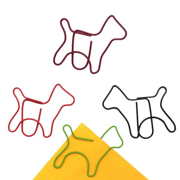 

24pcs/box mini metal cute animal bookmark clip paper colorful cartoon puppy paper clips stationery gift book line marker