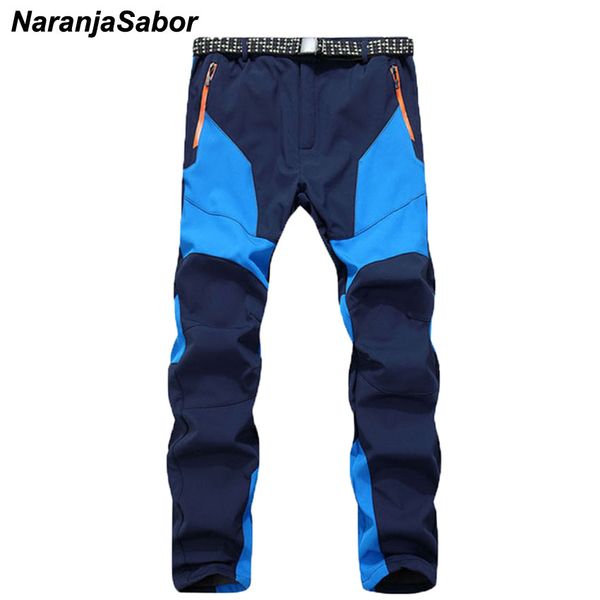 

naranjasabor 2018 autumn winter men's casual thick pants waterproof thermal pant inside fleece male trousers mens brand clothing, Black