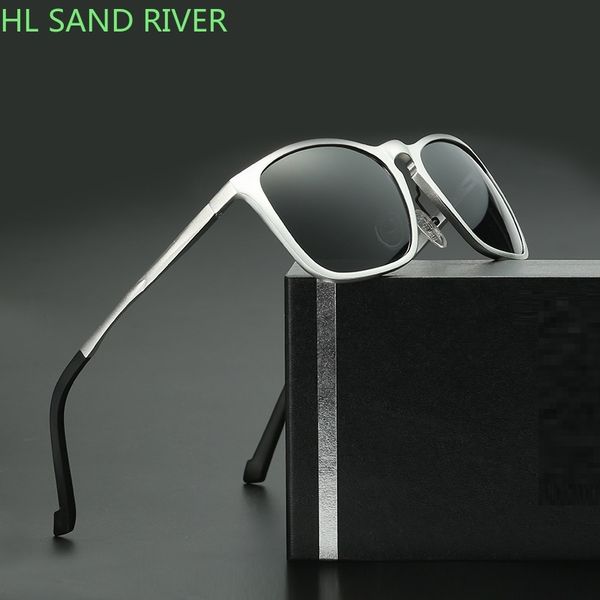 

polarized sunglasses men male vintage aluminum and magnesium frame sunglasses, new driving glasses uv400, White;black