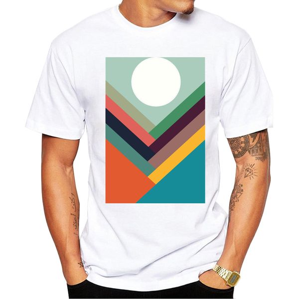 

lasting charm fashion printed t-shirt rows of valleys fashion white comfortable new summer t-shirt cool men summer shirts, White;black