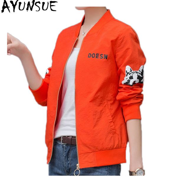 

ayunsue 2018 new female jacket plus size women clothing spring autumn coat women's windbreaker korean casaco feminino kj386, Black;brown