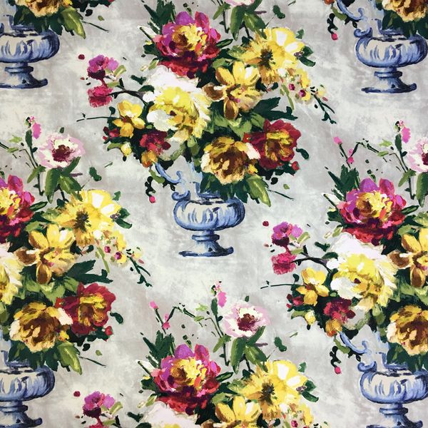 

fashion vintage oil painting digital print vase flowers chair upholstery sofa armchair woven fabric decorative curtain pillow cloth 140cm