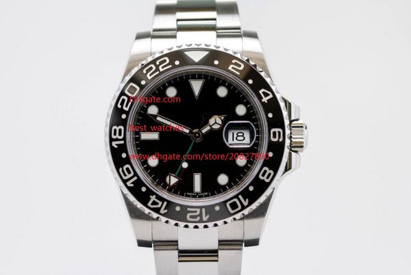 

ceramic bezel stainless steel 40mm 116710ln 116710 black dial asia 2813 automatic mechanical mens watch watches, Slivery;brown