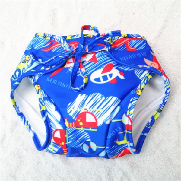 

cartoon print leak-proof swim trunks 0-3 years baby swimming shorts infant boys girls with bow flower baech swim pants, Black