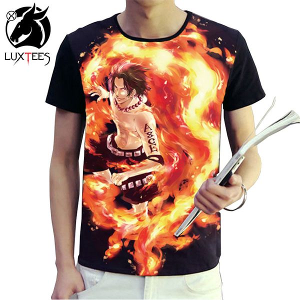 

anime one piece t shirt men women 3d print t-shirts luffy ace cosplay costumes short sleeve summer tees luxtees, White;black