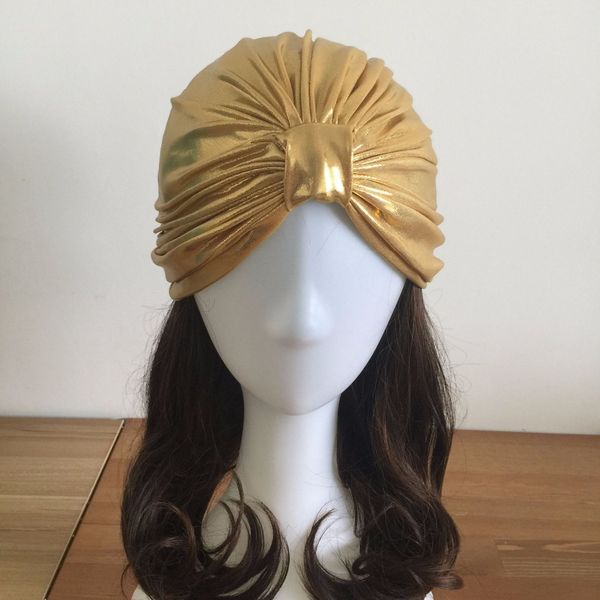 

hand made women gold silver bow tie turban cap fashion unique, Blue;gray