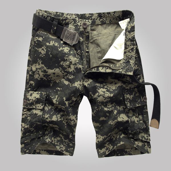 

Summer Military Style New Men Cargo Shorts Camouflage Casual Trousers ,Knee Length Military Shorts ,Multi -Pocket Bermuda Masculina Mid