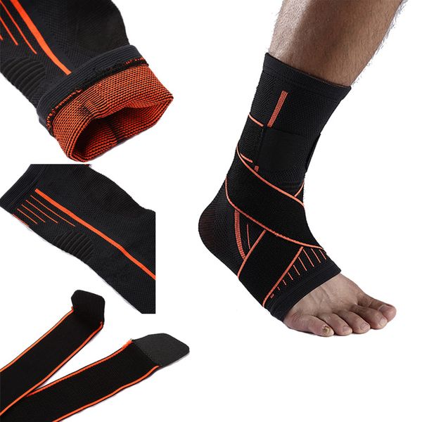 

ankle support sport anti-slip ankle brace protector adjustable elastic brace guard support football basketball running g443s, Blue;black