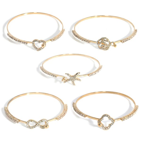 Liga diamante pulseira ouro prata infinito encanto braceletes estrela do mar subiu com clássico 8 festa pulseira pulseira