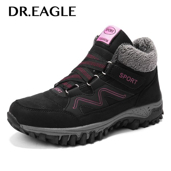

2018 women's shoes woman outdoor hiking shoes snow boots winter warm elderly plush wedge waterproof high krasovki
