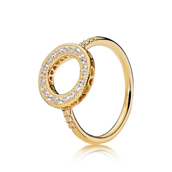 

18ct gold plated over 925 sterling silver shine hearts of halo ring fit pandora charm jewelry engagement wedding lovers fashion ring