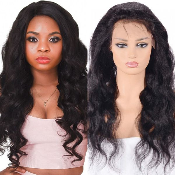 

brazilian body wave 360 lace frontal closure bleached knots with baby hair pre plucked human hair 360 frontal ping, Black;brown