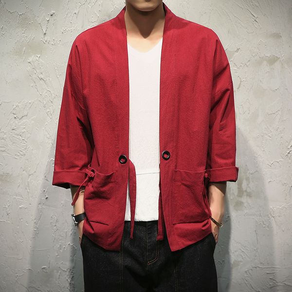 

2017 men outwear jackets kimono japanese clothes men thin cardigan kimono coat embroidery jacket male outerwear jacket y315, Black;brown