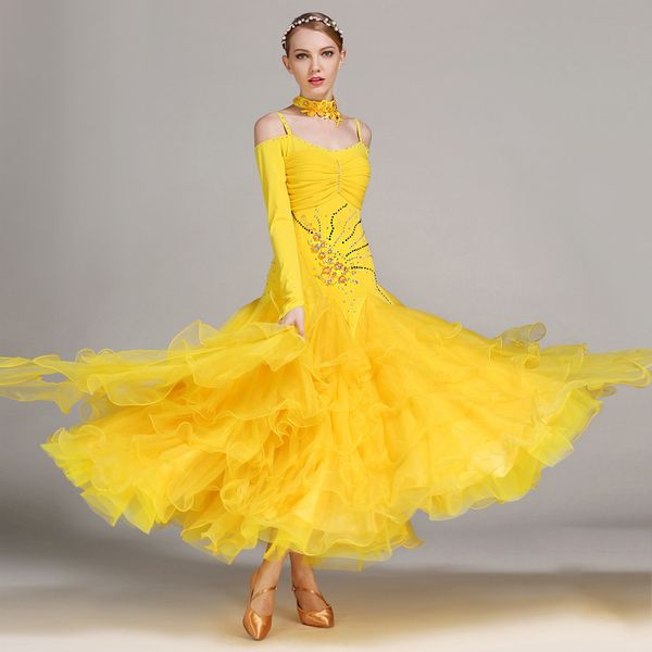 

ballroom dance competition dress women lycra skirt lady standard dancing dresses flamenco clothes waltz foxtrot costumes dn1249, Black;red