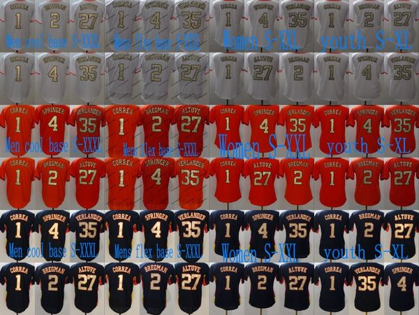 

#27 Jose Altuve Jersey Houston WS Champions Strong 2018 Gold Program 1 Carlos Correa 4 George Springer 35 Justin Verlander 60 Keuchel Jersey