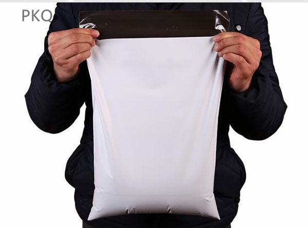 100 stücke 25*35 cm Waren Verpackung Taschen Weiß Kurier Porto Poly Mailing Verpackung Taschen Selbst Klebe Mail Express mail Beutel