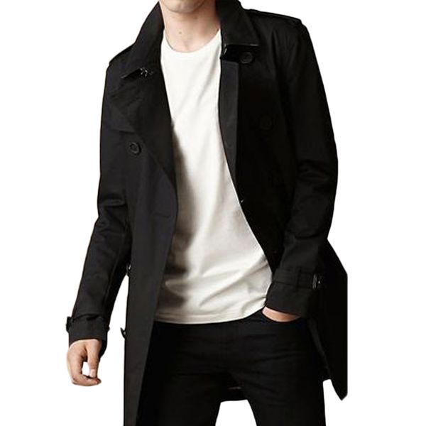 

2018 men jacket coat long section fashion trench coat men windbreaker cotton casual fit overcoat jacket outerwear large size 4xl, Tan;black