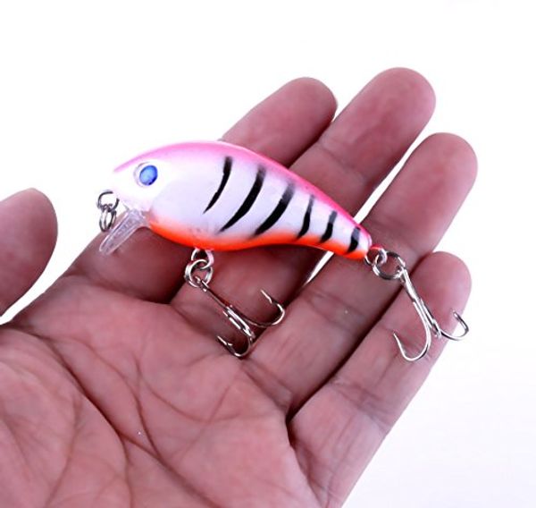 LENPABY 8pcs Deep Water Runner Shad Crankbaits rígidos Lures Mergulho Pesqueiro para Robalo Trout 6cm / 2.36