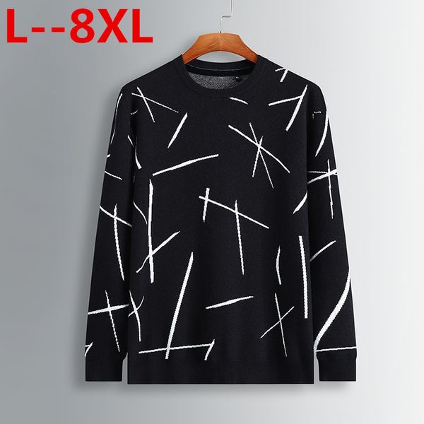 

spring plus size 8xl 7xl 6xl 5xl 2018 new autumn men's solid sweater men youth sweaters pullovers knitted casual man knitwear, White;black